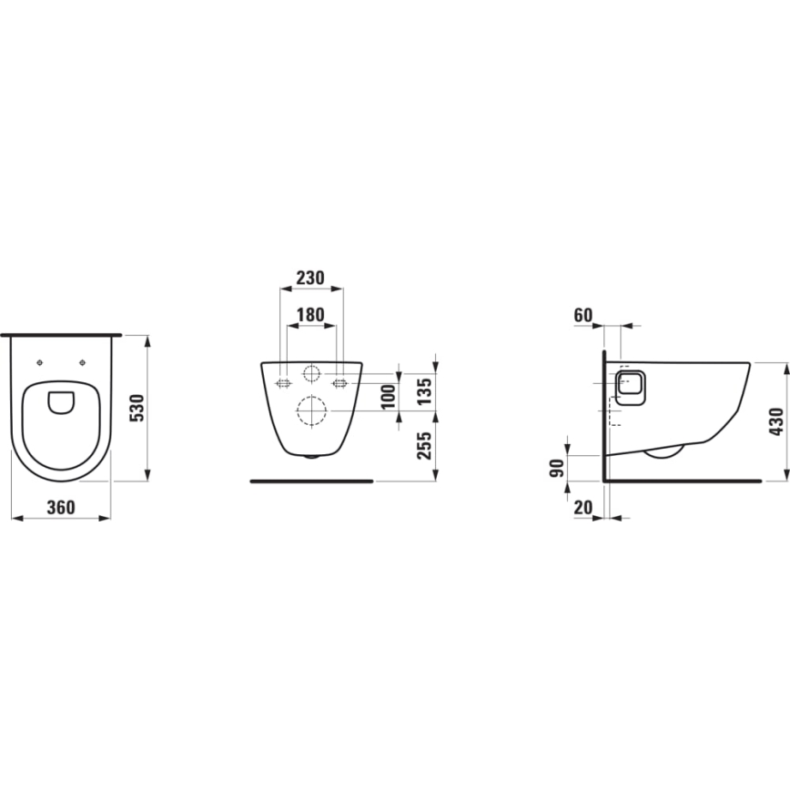 LAUFEN H8209640000001 - Vägghängd WC PRO keramik/vit