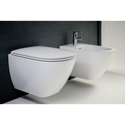 LAUFEN H8660800000001 - Vägghängd WC-stol LUA i keramik/vit + SoftClose-toalettsits LUA i duroplast/vit