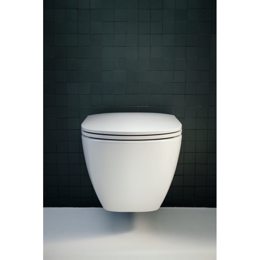 LAUFEN H8660800000001 - Vägghängd WC-stol LUA i keramik/vit + SoftClose-toalettsits LUA i duroplast/vit