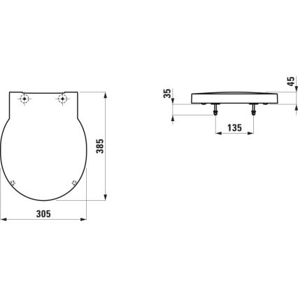 LAUFEN H8942827160001 - Lock till urinal SoftClose VAL duroplast/matt svart