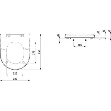 LAUFEN H8969513000001 - Toalettsits SoftClose PRO duroplast/vit