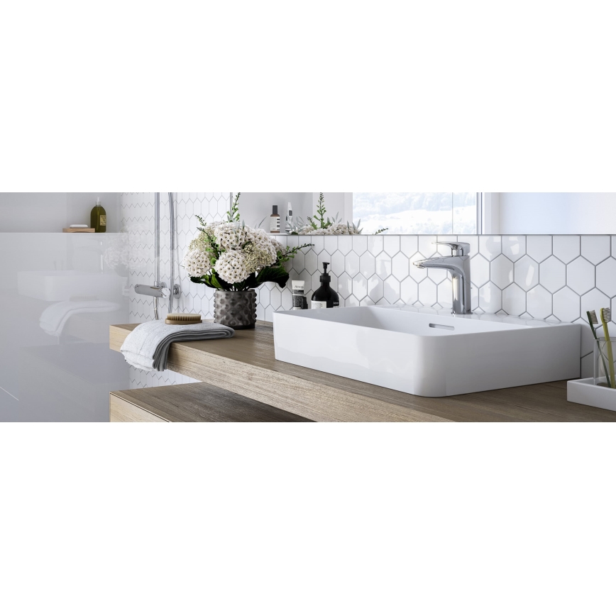 LAUFEN HF500701100000 - Tvättställsblandare med bottenventil och överfyllnad LAURIN 16,2 cm blank krom