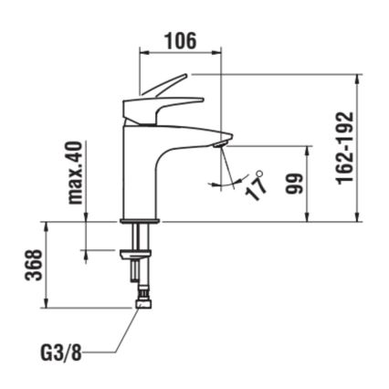 LAUFEN HF500702100000 - Tvättställsblandare LAURIN 16,2 cm blank krom
