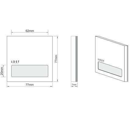 LDST AL-01-CB-BC5 - LED Trappljus ALEX 5xLED/1,2W/230V glansig svart