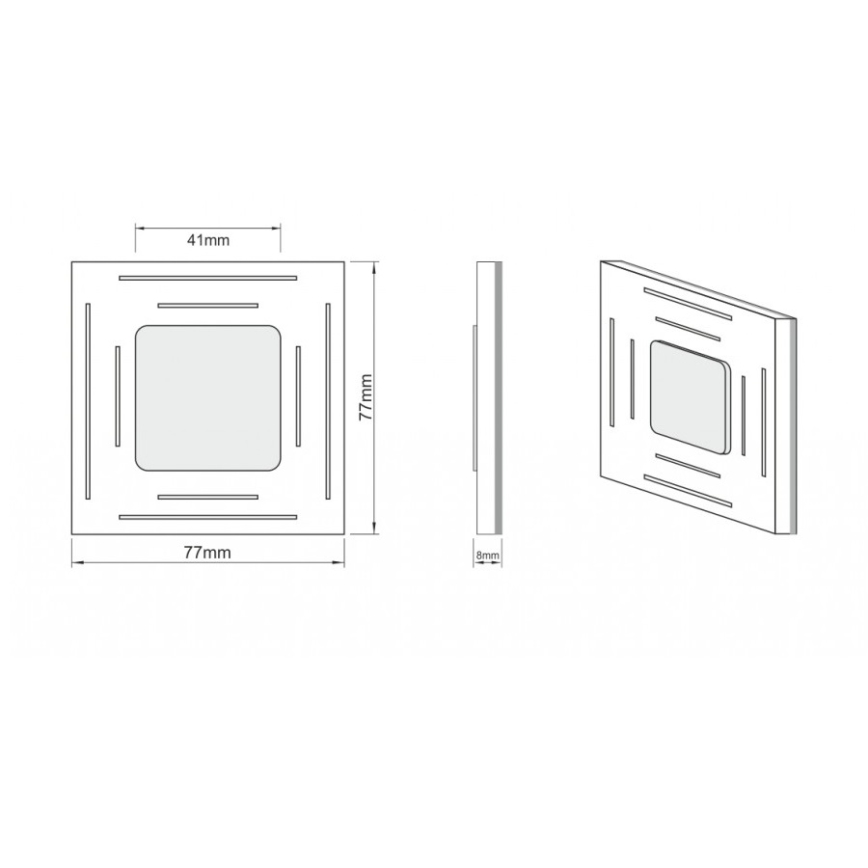 LDST SP-01-CB-BC8- LED Trappljus SPACE 8xLED/1,2W/230V glansig svart