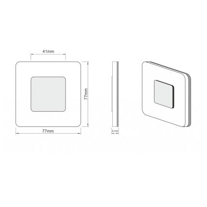 LDST SW-01-SS-BZ8 - LED Trappljus SWIFT 8xLED/1,2W/230V matt krom