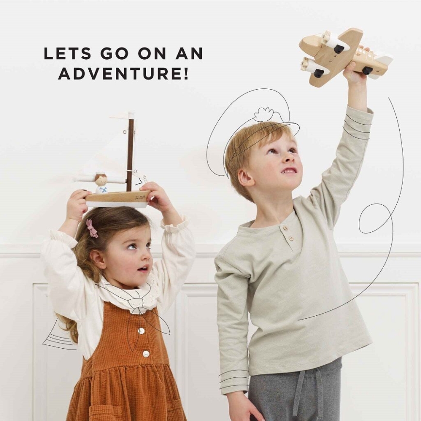 Le Toy Van - Segelbåt i trä med kapten bok