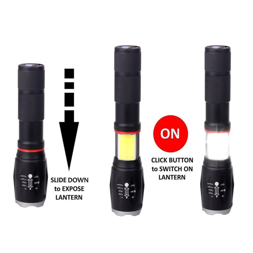 LED  2xT6/10W/3,7V + LED/3W