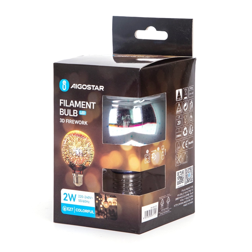 LED 3D Dekorationslampa E27/2W/230V - Aigostar