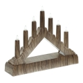 LED Adventsljusstake 7xLED/2xAA varm vit
