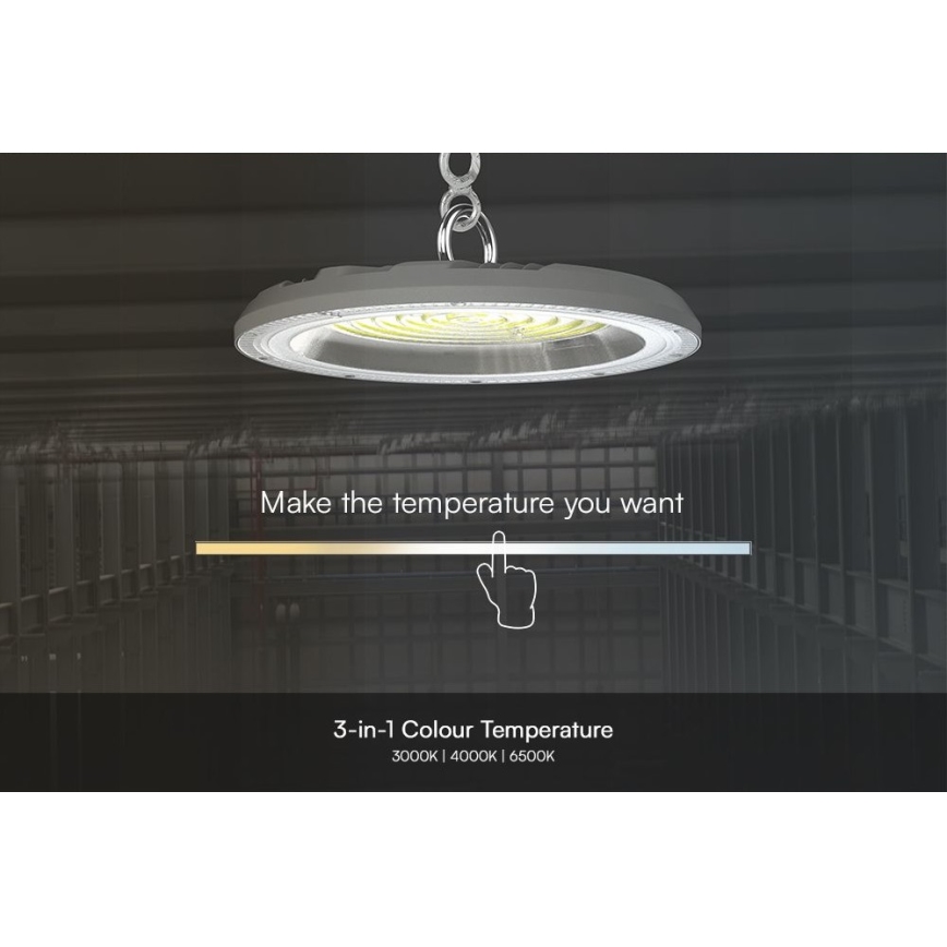 LED arbetsbelysning High Bay LED/100W/230V 3000/4000/6500K IP65 ø 23,5 cm