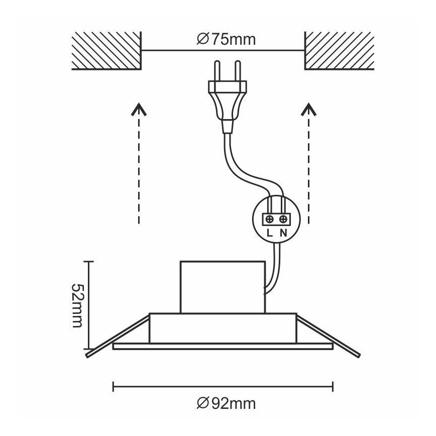 LED Badrum Hängande Takbelysning LED/7W/230V 3000K silver IP44