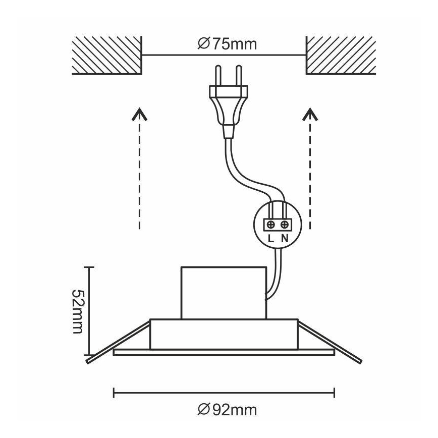 LED Badrum Hängande Takbelysning LED/7W/230V 3000K vit IP44