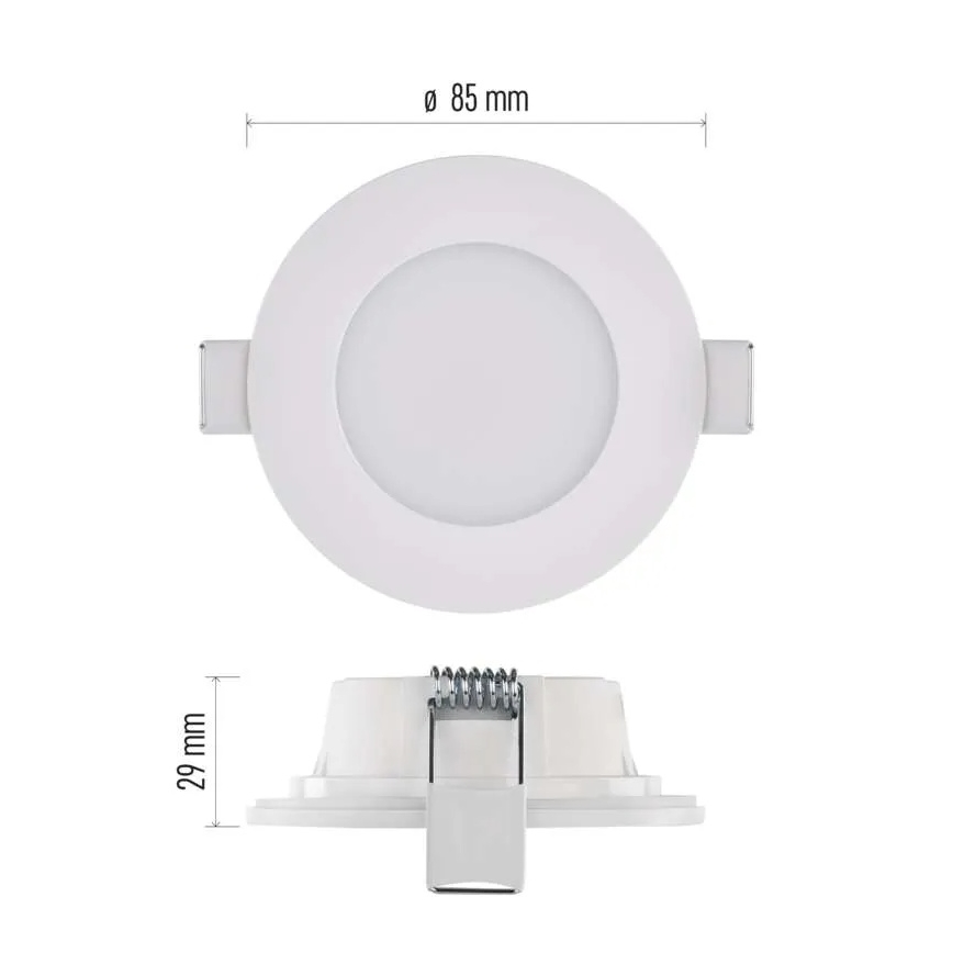 LED Badrumsinfälld taklampa LORI LED/4,5W/230V IP65 2700/4000K Ø 8,5 cm vit