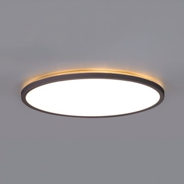 LED Badrumslampa med rörelse- och skymningssensor NIVERA LED/12W/230V IP54 3000/4000/6000K Ø 22,5 cm svart + fjärrkontroll