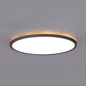 LED Badrumslampa med rörelse- och skymningssensor NIVERA LED/32W/230V IP54 3000/4000/6000K Ø 42 cm svart + fjärrkontroll