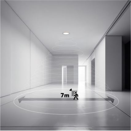 LED Badrumslampa med rörelse- och skymningssensor NIVERA LED/18W/230V IP54 3000/4000/6000K Ø 30 cm svart + fjärrkontroll