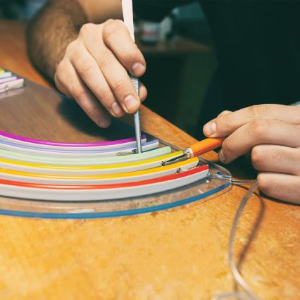 LED badrumslist NEON EKO-FLEX LED/250W/12V IP65 25m orange