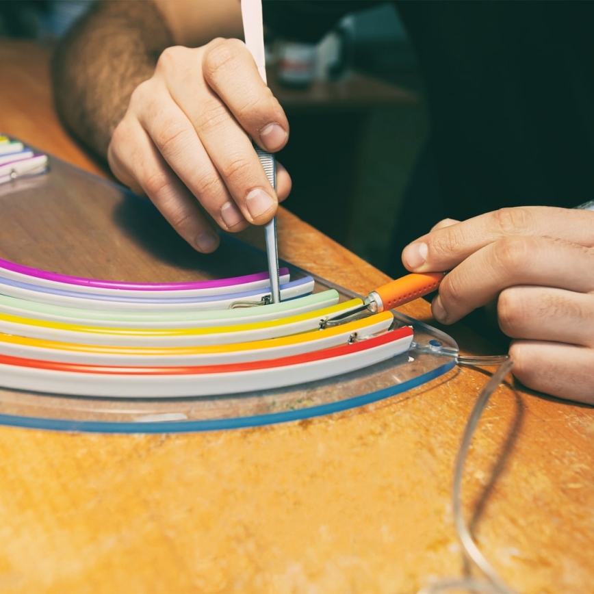 LED badrumslist NEON EKO-FLEX LED/250W/12V IP65 25m orange