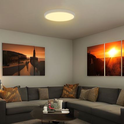 LED Badrumsplafond med sensor SAMSUNG CHIP LED/36W/230V IP44 4000K Ø 42 cm vit + fjärrkontroll