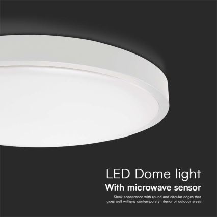 LED Badrumsplafond med sensor SAMSUNG CHIP LED/36W/230V IP44 4000K Ø 42 cm vit + fjärrkontroll