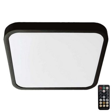 LED Badrumsplafond med sensor SAMSUNG CHIP LED/36W/230V IP44 4000K 42x42 cm svart + fjärrkontroll