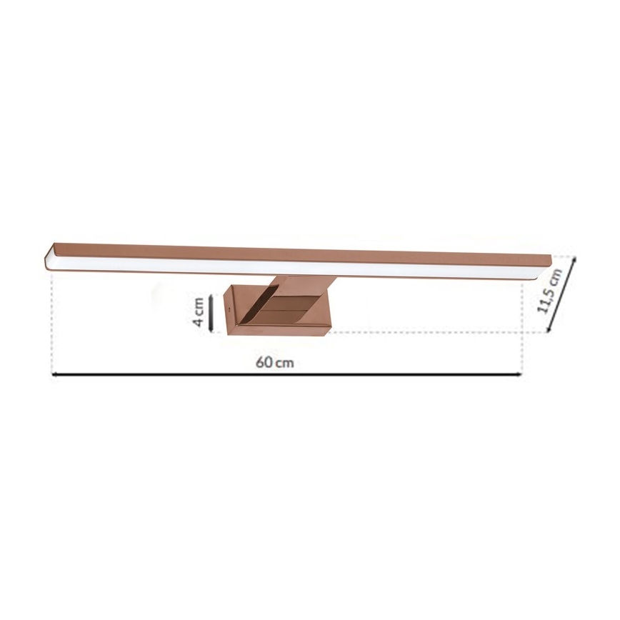 LED-badrumsspegelbelysning SHINE LED/13,8W/230V 60 cm IP44 roséguld