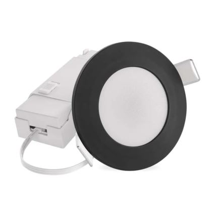 LED Badrumsinfälld taklampa LORI LED/4,5W/230V IP65 2700/4000K Ø 8,5 cm svart