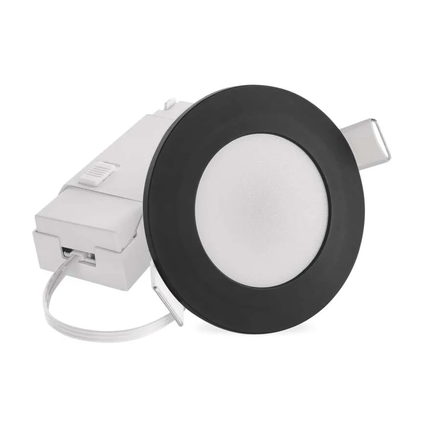 LED Badrumsinfälld taklampa LORI LED/4,5W/230V IP65 2700/4000K Ø 8,5 cm svart