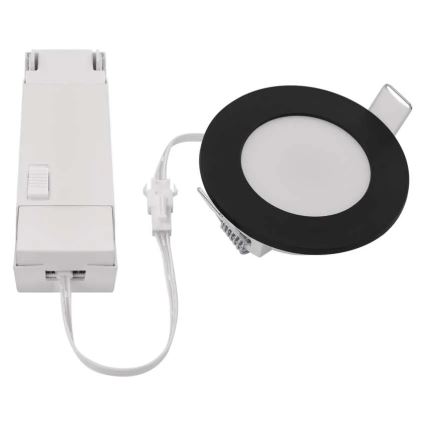 LED Badrumsinfälld taklampa LORI LED/4,5W/230V IP65 2700/4000K Ø 8,5 cm svart