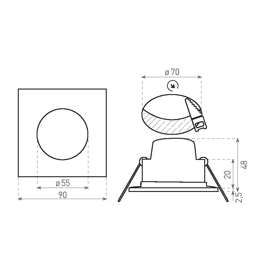 LED Badrumstaklampa BONO LED/5W/230V 4000K IP65 blank krom