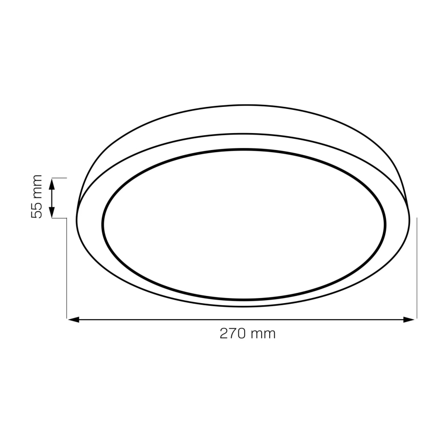 LED badrumstaklampa i trä LED/12W/230V pr. 27 cm IP44 ek