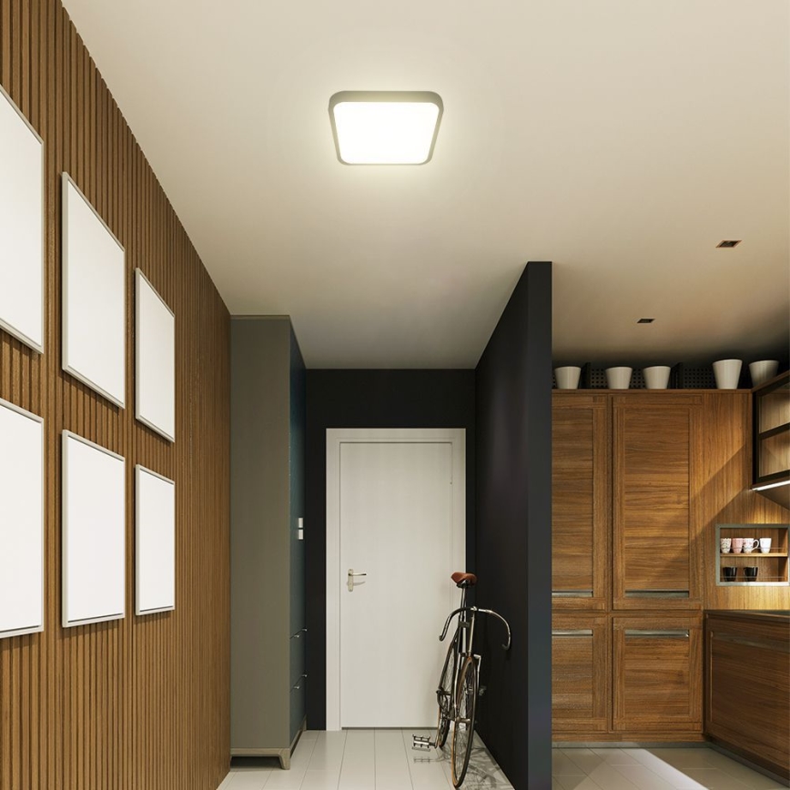 LED Badrumstaklampa SAMSUNG CHIP LED/18W/230V IP44 6500K 25x25 cm svart