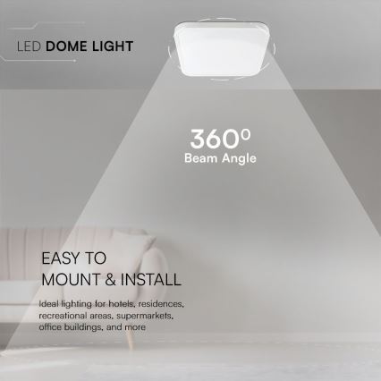 LED Badrumsplafond SAMSUNG CHIP LED/18W/230V IP44 6500K 25x25 cm vit