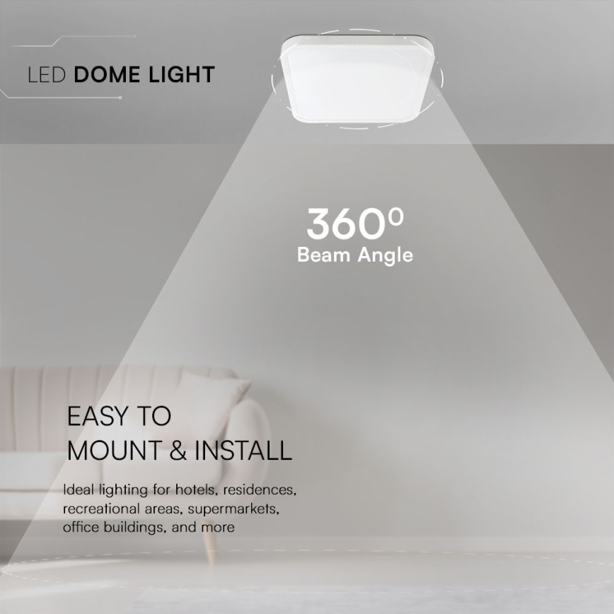 LED Badrumsplafond SAMSUNG CHIP LED/18W/230V IP44 6500K 25x25 cm vit