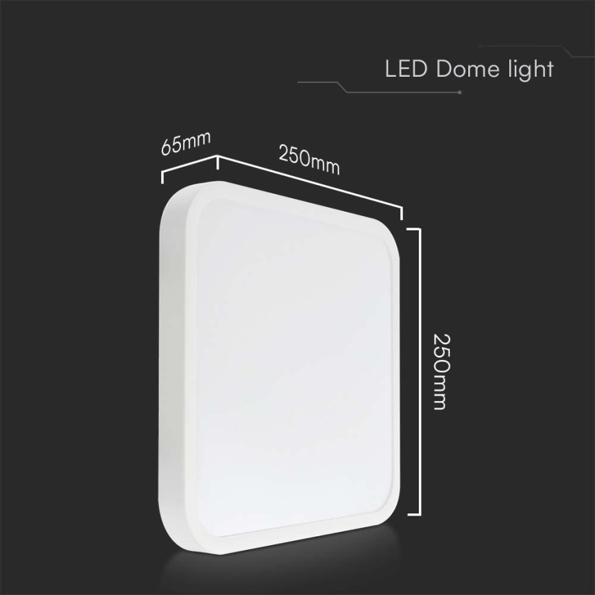LED Badrumsplafond SAMSUNG CHIP LED/18W/230V IP44 6500K 25x25 cm vit