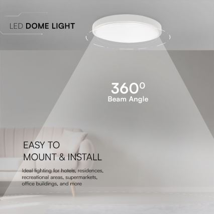 LED Badrumsplafond SAMSUNG CHIP LED/24W/230V IP44 3000K Ø 29 cm vit