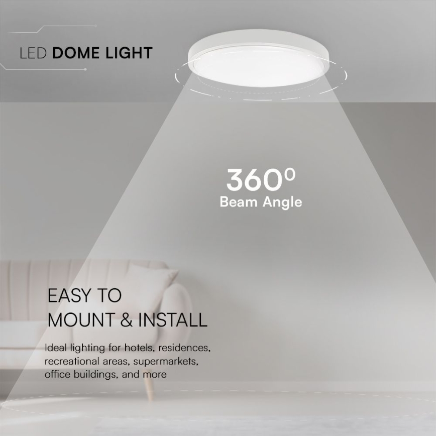 LED Badrumstaklampa SAMSUNG CHIP LED/24W/230V IP44 4000K Ø 29 cm vit