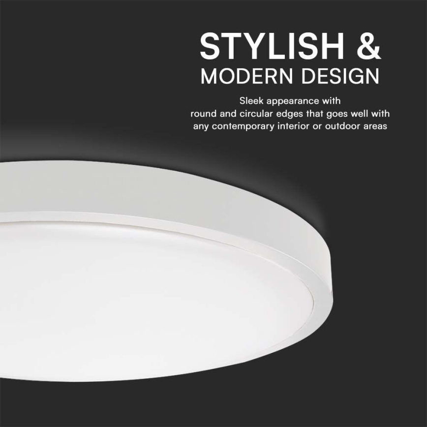 LED Badrumsplafond SAMSUNG CHIP LED/24W/230V IP44 6500K Ø 29 cm vit