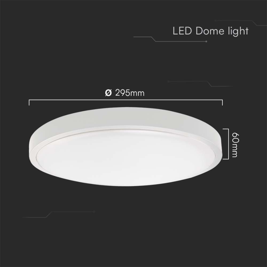 LED Badrumsplafond SAMSUNG CHIP LED/24W/230V IP44 6500K Ø 29 cm vit