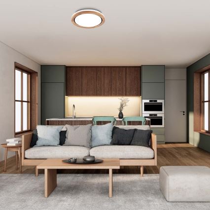 LED badrumsarmatur i ek — taklampa, 24 W, 230 V, Ø 39 cm, IP44