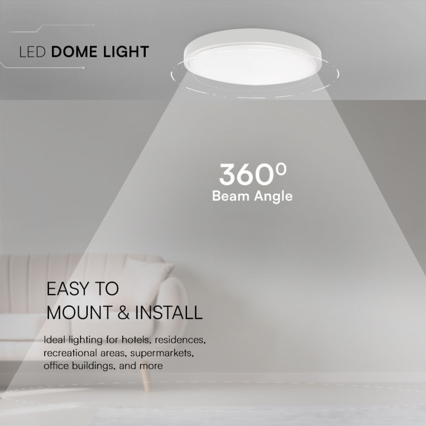 LED Badrumsplafond SAMSUNG CHIP LED/36W/230V IP44 3000K Ø 35 cm vit