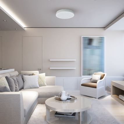 LED badrumstaklampa MARLON LED/36W/230V Ø 30 cm IP54 vit