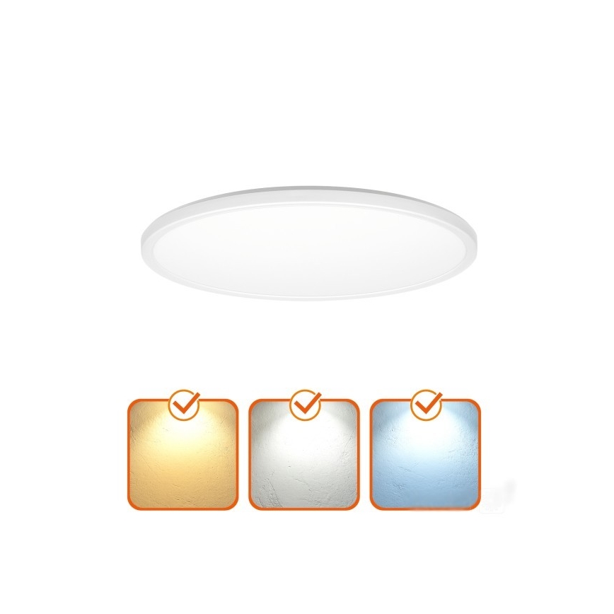 LED Badrumsplafond NIVERA LED/24W/230V IP54 3000/4000/6000K Ø 30 cm vit