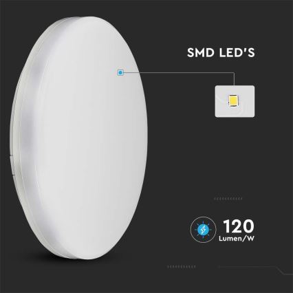 LED Badrumstaklampa SAMSUNG CHIP LED/15W/230V 20 cm 3000K IP44