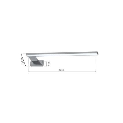LED badrumsväggarmatur SHINE LED/11W/230V 45 cm IP44 polerad krom