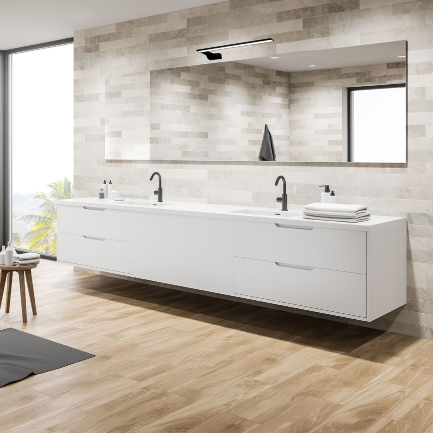 LED badrumsvägglampa SHINE 11W/230V 45 cm IP44 svart