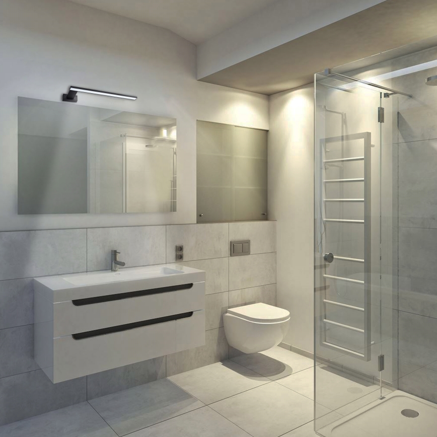 LED badrumsvägglampa SHINE LED/11W/230V 45 cm IP44 svart