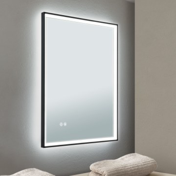 LED Badrumsvärmeväggspegel med belysning FRAME LED/48W/230V 3000/4000/6000K 60x45 cm IP44