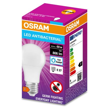 LED Bakteriedödande glödlampa  A60 E27/8,5W/230V 6500K - Osram